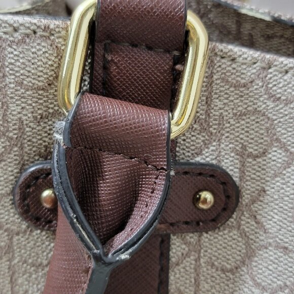 Calvin Klein Logo Jacquard Tote Bag • Brown • Gold Hardware - Picture 3 of 16